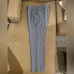 J Crew - Ludlow Suit Pants - Light Grey Cotton Linen - 35W 32L Slim Fit